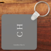 Gepersonaliseerde naam en Initialen Elegant Design Sleutelhanger (Achterkant)