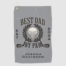 Gepersonaliseerde naam en jaar Beste vader van Par Golfhanddoek