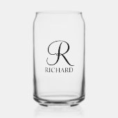 Gepersonaliseerde naam en monogram blikvorm glas (Voorkant)