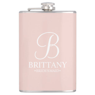 Gepersonaliseerde naam en monogram van het bruidsm heupfles