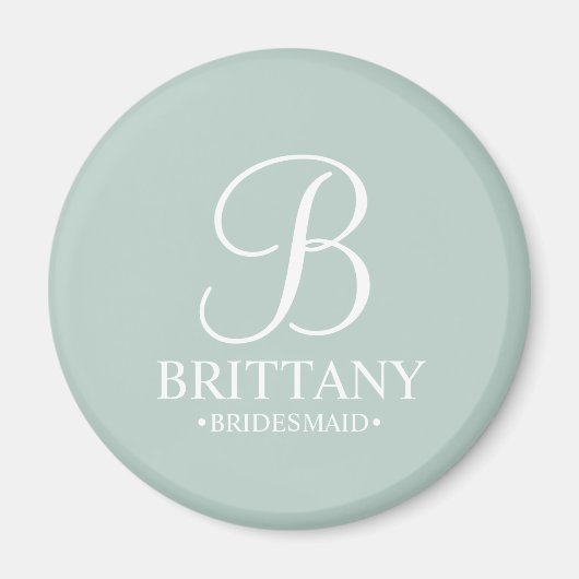 Gepersonaliseerde naam en monogram van het bruidsm magneet (Voorkant)