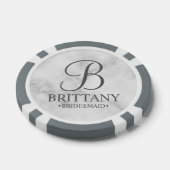 Gepersonaliseerde naam en monogram van het bruidsm poker chips (Enkel)