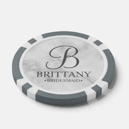 Gepersonaliseerde naam en monogram van het bruidsm poker chips (Enkel)
