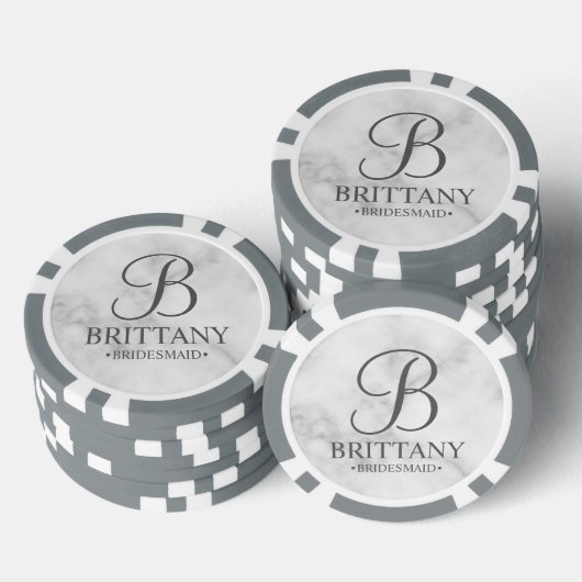 Gepersonaliseerde naam en monogram van het bruidsm poker chips (Opstapeling)