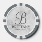 Gepersonaliseerde naam en monogram van het bruidsm poker chips (Voorkant)