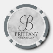Gepersonaliseerde naam en monogram van het bruidsm poker chips (Achterkant)