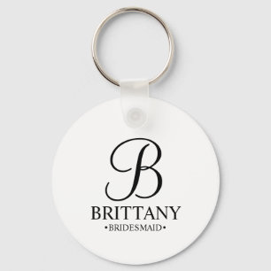 Gepersonaliseerde naam en monogram van het bruidsm sleutelhanger