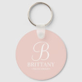 Gepersonaliseerde naam en monogram van het bruidsm sleutelhanger (Voorkant)