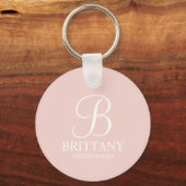 Gepersonaliseerde naam en monogram van het bruidsm sleutelhanger (Voorkant)