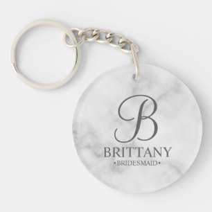Gepersonaliseerde naam en monogram van het bruidsm sleutelhanger