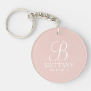 Gepersonaliseerde naam en monogram van het bruidsm sleutelhanger