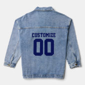 Gepersonaliseerde naam en nummer Sportief Denim Jacket (Achterkant)
