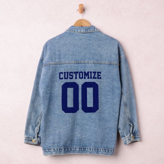 Gepersonaliseerde naam en nummer Sportief Denim Jacket (Hangar)