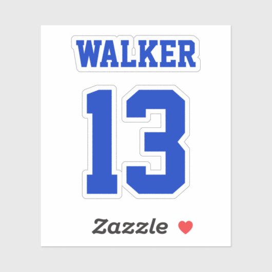 Gepersonaliseerde naam en nummer Sticker voor spel (Vel)