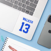 Gepersonaliseerde naam en nummer Sticker voor spel (Laptop met iPhone)