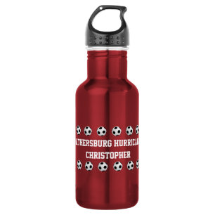 Gepersonaliseerde naam en team, Voetballen, Rood Waterfles