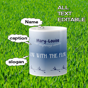 Gepersonaliseerde naam en tekst roeien koffiemok