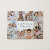 Gepersonaliseerde naam Familiefotocollage Legpuzzel (Horizontaal)