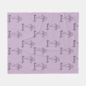 Gepersonaliseerde naam Februari Iris Geboortebloem Fleece Deken (Voorkant (Horizontaal))