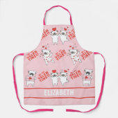 Gepersonaliseerde naam Funny Dog Pink Schort (Voorkant)