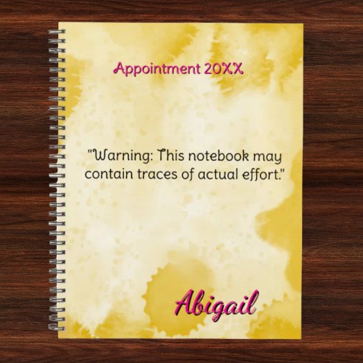 Gepersonaliseerde naam Geel Waterverf Afspraak Planner