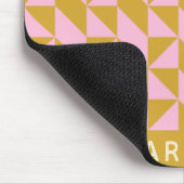 Gepersonaliseerde Naam Geometrisch Modern Roze Gee Muismat (Hoek)