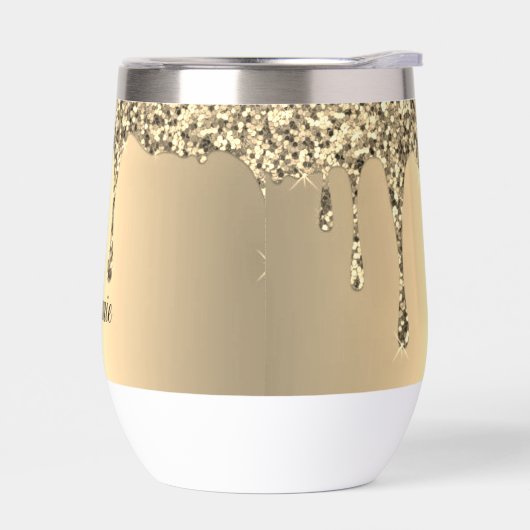 Gepersonaliseerde naam Gold Drip Script Monogram (Links)