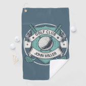 Gepersonaliseerde naam golfclub ontwerp golfhanddoek (Insitu)