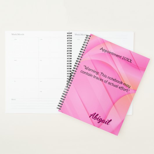 Gepersonaliseerde naam Gradient Pink Afspraak Planner (Display)