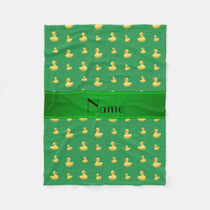 Gepersonaliseerde naam, groen rubbereenpatroon fleece deken