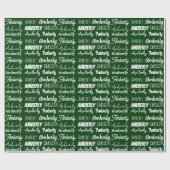 Gepersonaliseerde naam Groene doopvont Collage Ker Cadeaupapier (Vlak)