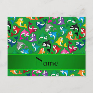 Gepersonaliseerde naam groene regenboogkillerwalvi briefkaart