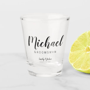 Gepersonaliseerde naam GROOMSMAN Schuurglas Shot Glas