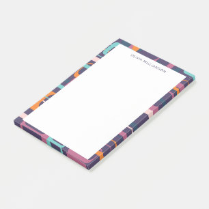 Gepersonaliseerde naam Groovy Retro Paarse rand Post-it® Notes