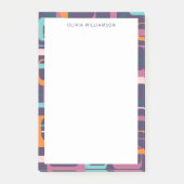 Gepersonaliseerde naam Groovy Retro Paarse rand Post-it® Notes (Voorkant)
