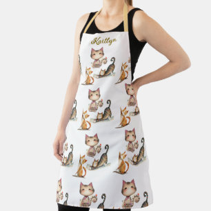 Gepersonaliseerde naam Happy Cats the Lady Schort