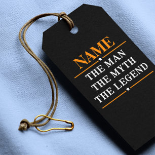 Gepersonaliseerde Naam het Man de Mythe de Legende Cadeaulabel