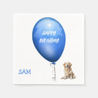 Gepersonaliseerde Naam Hond Foto Verjaardag Servet