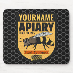 Gepersonaliseerde NAAM Honey Bee Apiary Bijenkorve Muismat