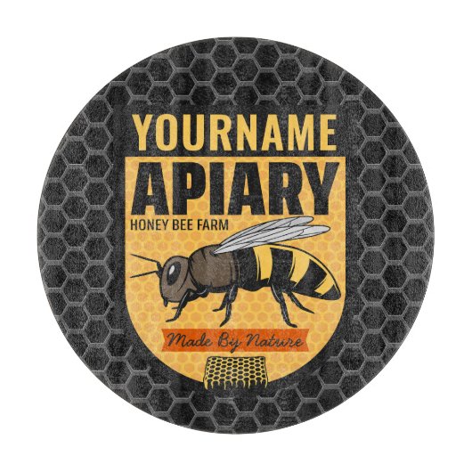 Gepersonaliseerde NAAM Honey Bee Apiary Bijenkorve Snijplank (Voorkant)