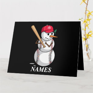 Gepersonaliseerde naam Honkbal Sneeuwbal Ballen Sn Kaart