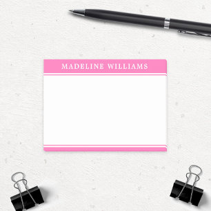 Gepersonaliseerde naam Hot Pink Post It Notes