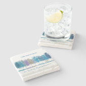 Gepersonaliseerde naam in herinnering bomen eenzam stenen onderzetter (Zijkant)