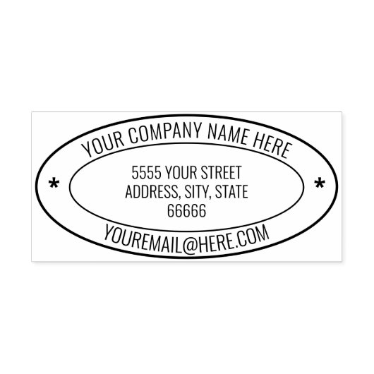 Gepersonaliseerde Naam Info Adres Ovaal Rubber Ste Rubberstempel (Afrduk)
