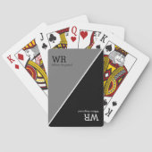 Gepersonaliseerde naam initialen half grijs half z pokerkaarten (Achterkant)