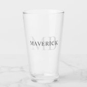 Gepersonaliseerde naam & Initialen Monogram Bier Glas (Voorkant)
