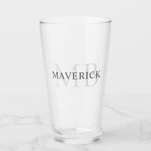 Gepersonaliseerde naam & Initialen Monogram Bier Glas