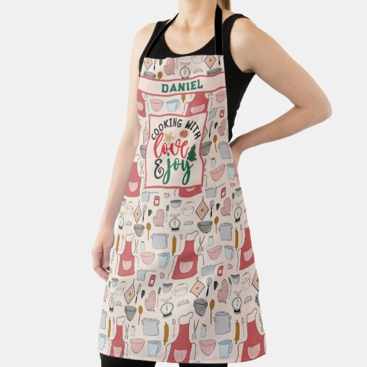 Gepersonaliseerde naam Kerstmis Koken Keuken Citat Schort (Insitu)