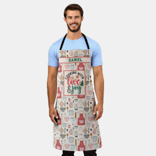 Gepersonaliseerde naam Kerstmis Koken Keuken Citat Schort