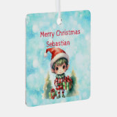 Gepersonaliseerde naam Kerstmis ornament (Voorkant Rechts)